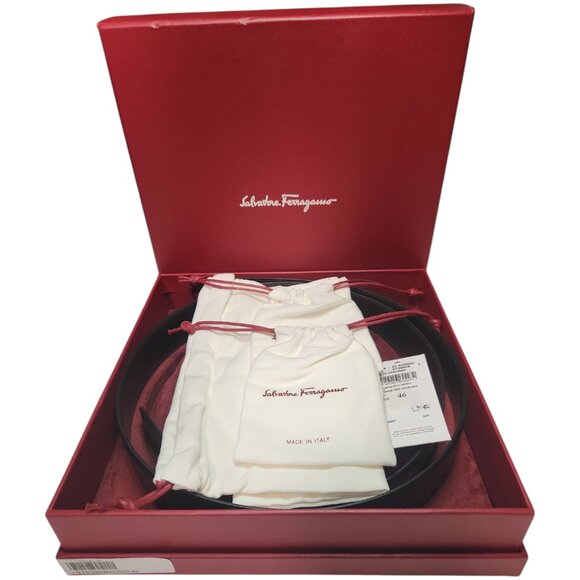 Salvatore Ferragamo Men's Gancini 2-Buckle Reversible Belt Gift Box Set - Picture 1 of 3